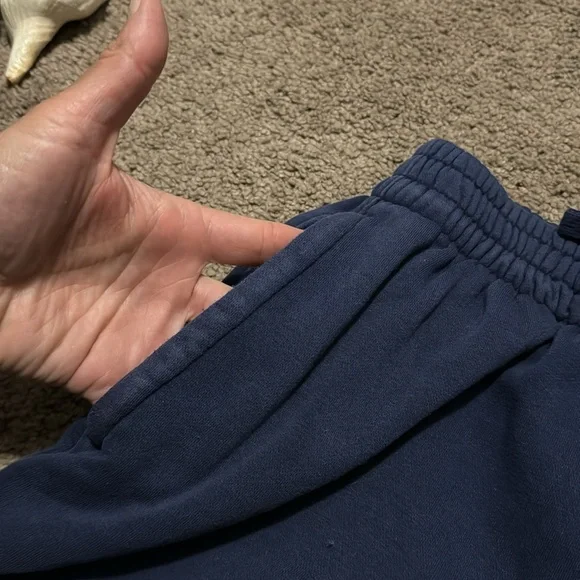 EUC Champion Brand Sweats-Men’s Sz S-Cotton Blend-Navy/Yellow-Drawstring Waist - Picture 13 of 14